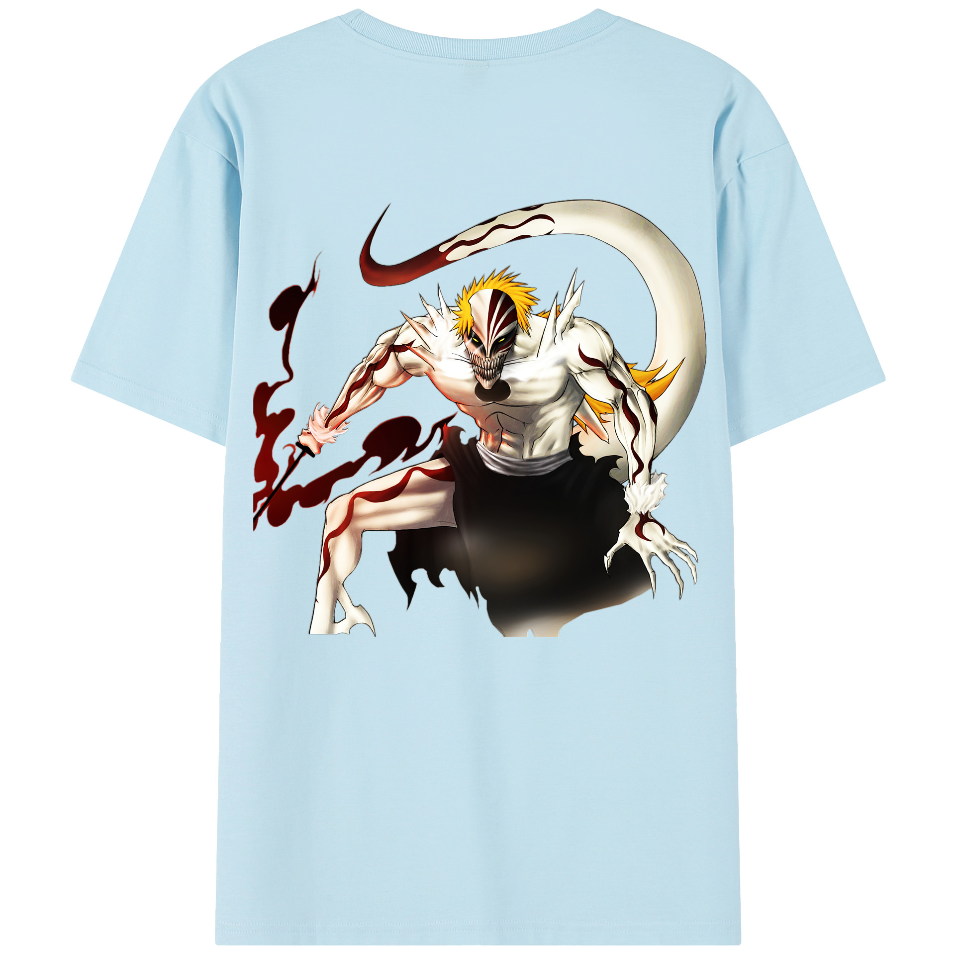 （画像用） ブリーチ 黒崎一護（くろさき いちご）BLEACH Kurosaki Ichigo 綿100％半袖Tシャツ（背面プリント）